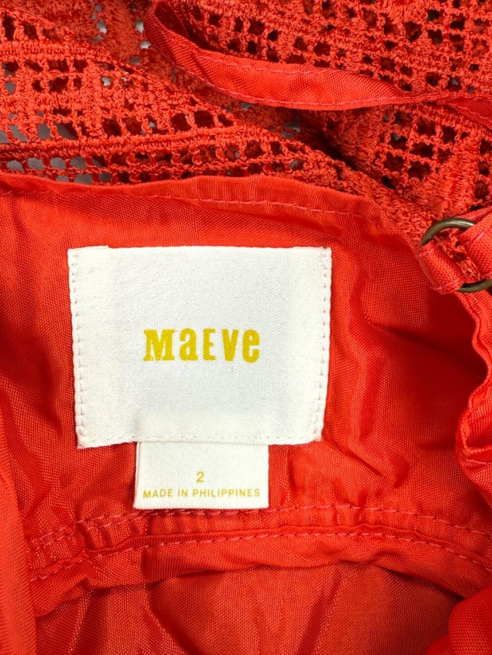 PRICE FIRM Anthropologie Maeve Orange Lace Handkerchief Dress 2/Small - Picture 8 of 9